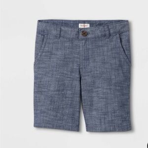 Cat & Jack Boys Flat Front Chino Shorts Adjustable Waist Insignia Blue Size 16